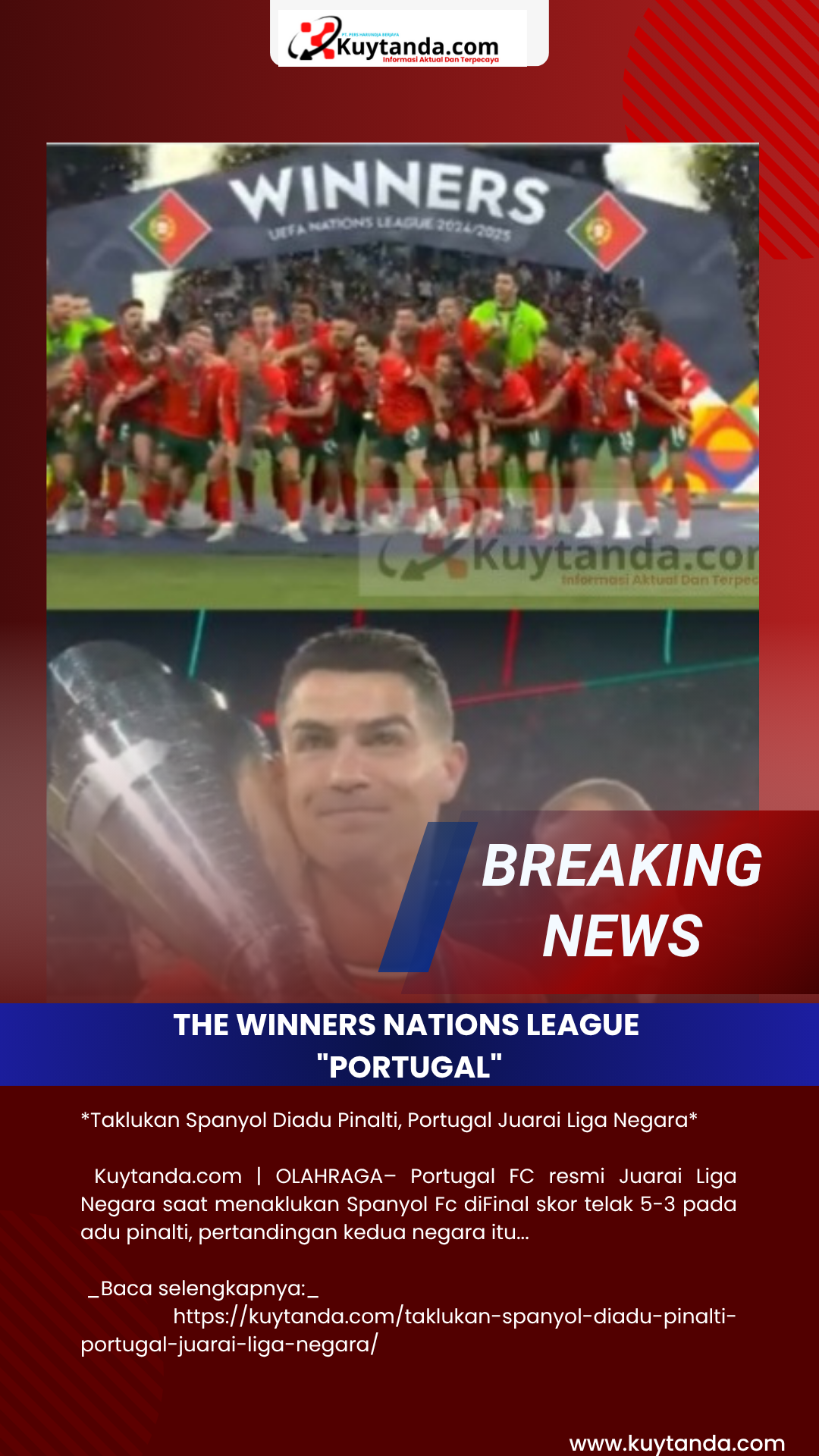Taklukan Spanyol Diadu Pinalti, Portugal Juarai Liga Negara